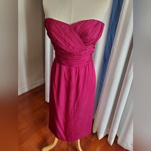Club Monaco silk dress strapless size 12 plum
